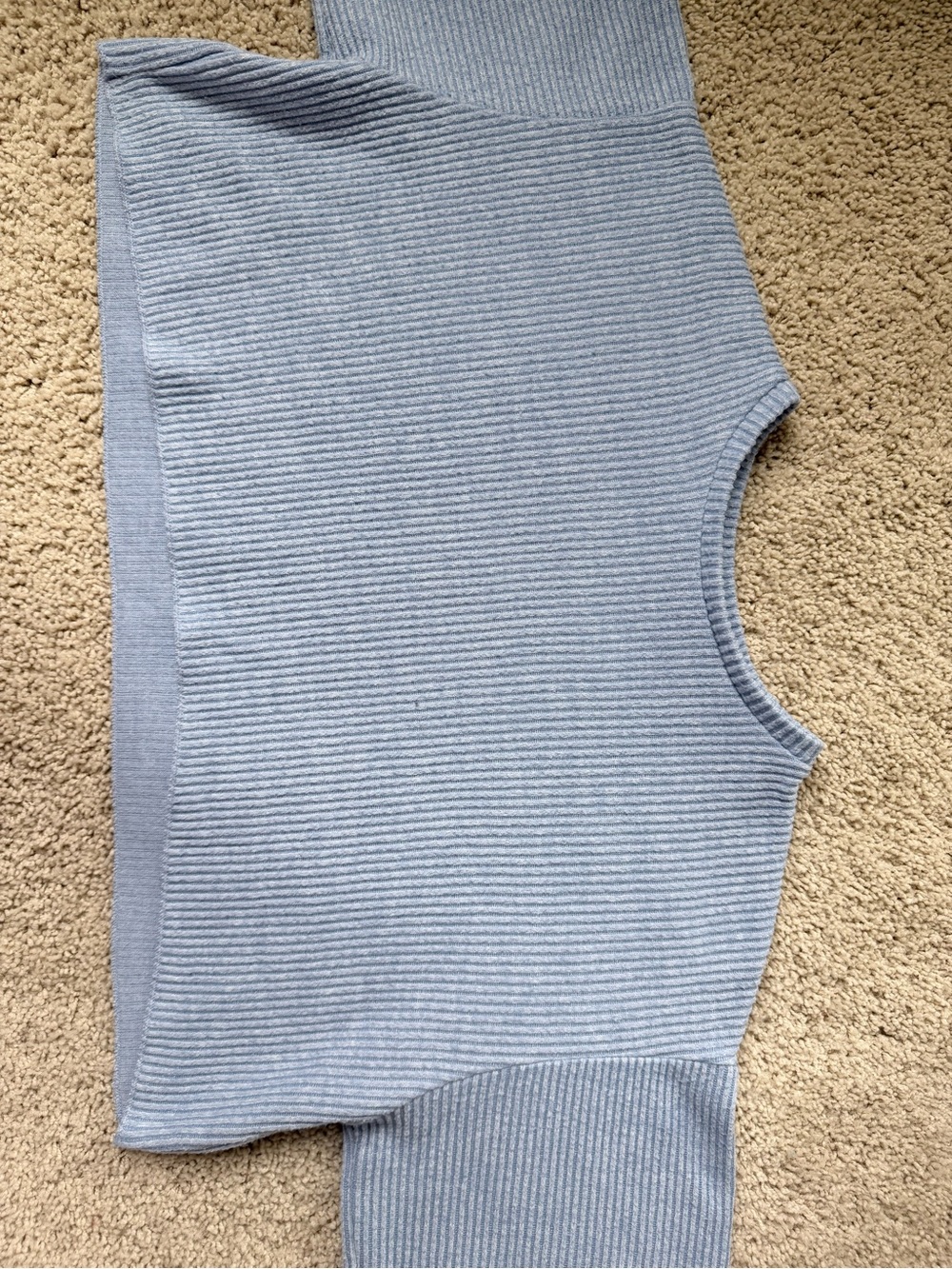 Bershka Light Blue Ribbed Crewneck Sweater - Picture 6 of 7